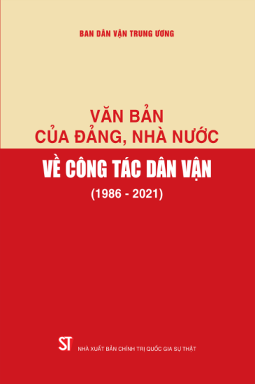Bìa sách Văn bản của Đảng, Nhà nước về công tác dân vận (1986–2021)